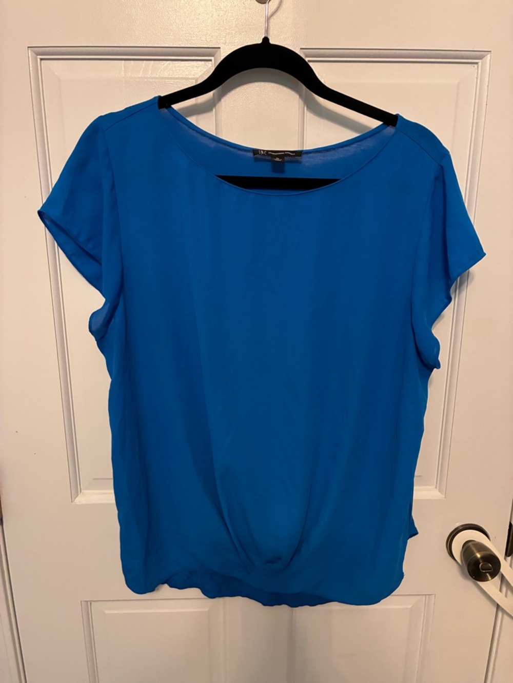 INC international concepts aqua blue top, size XL.
